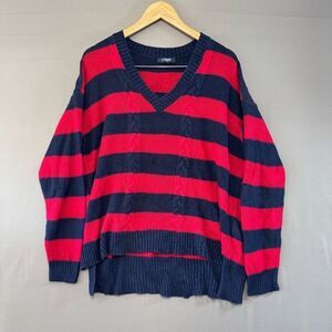 Chaps Ralph Lauren Women’s Striped Knit Sweater Size XL Cotton Blend